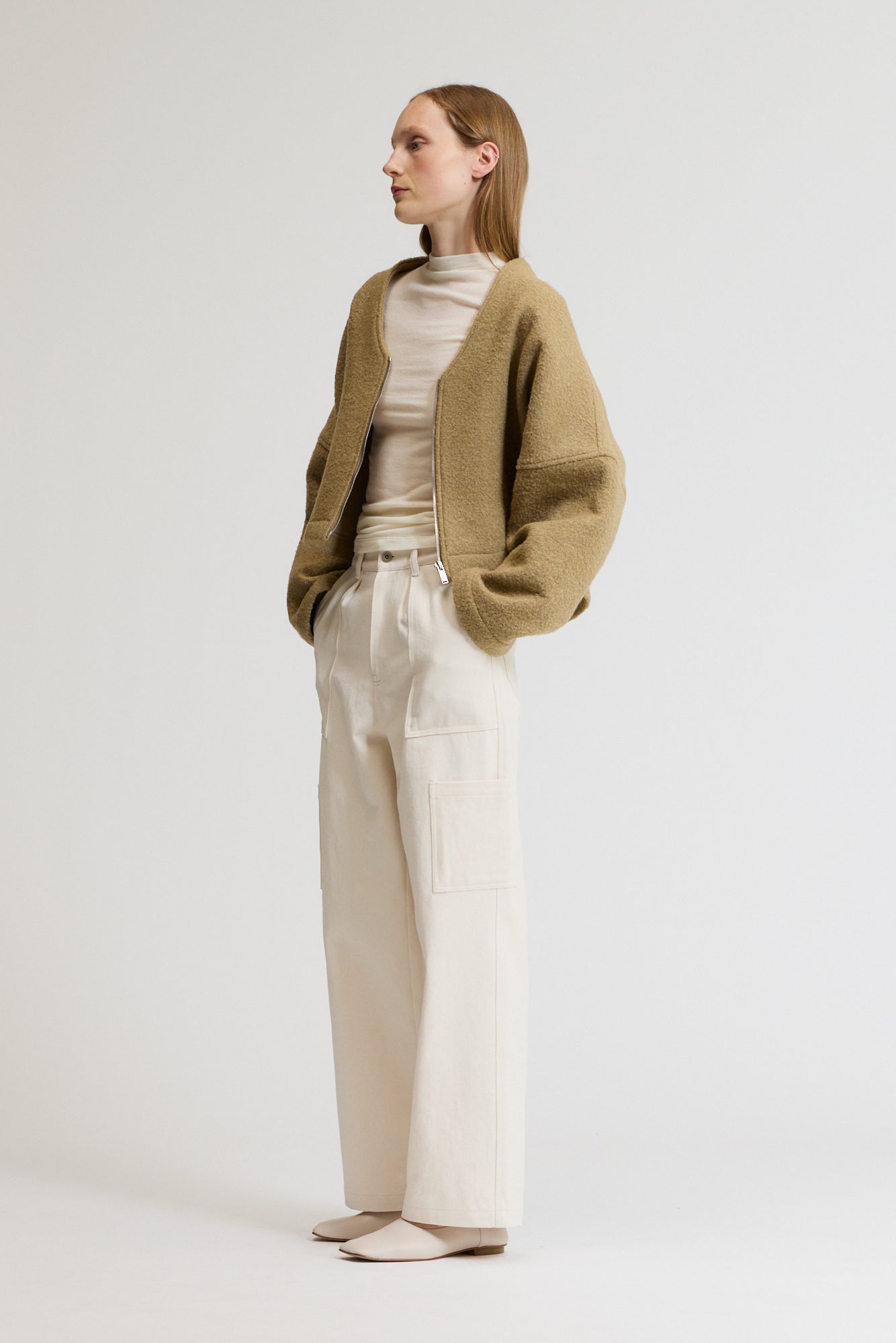 Cropped Bouclé Jacket