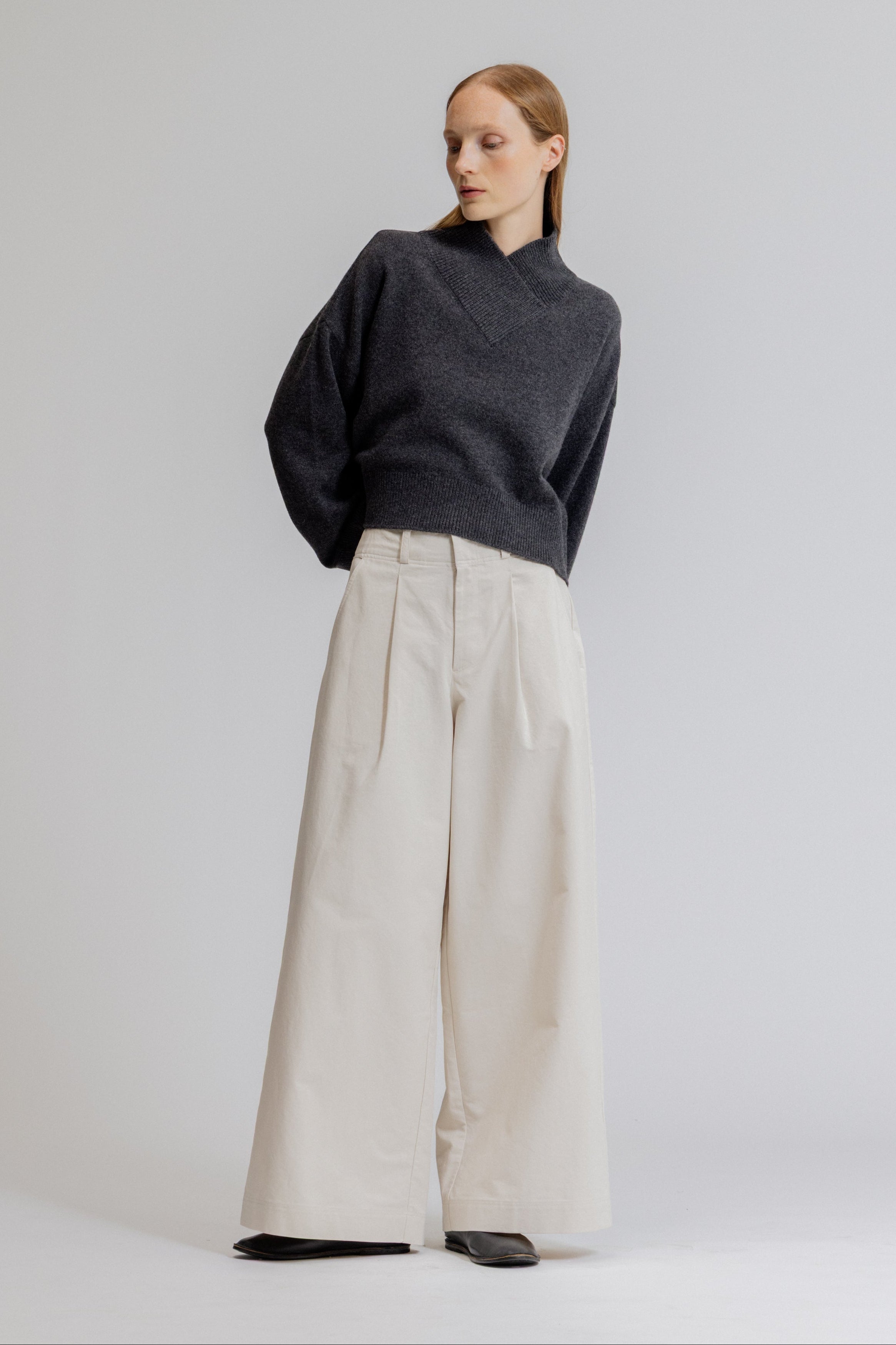 Wide Leg Tuck Pants