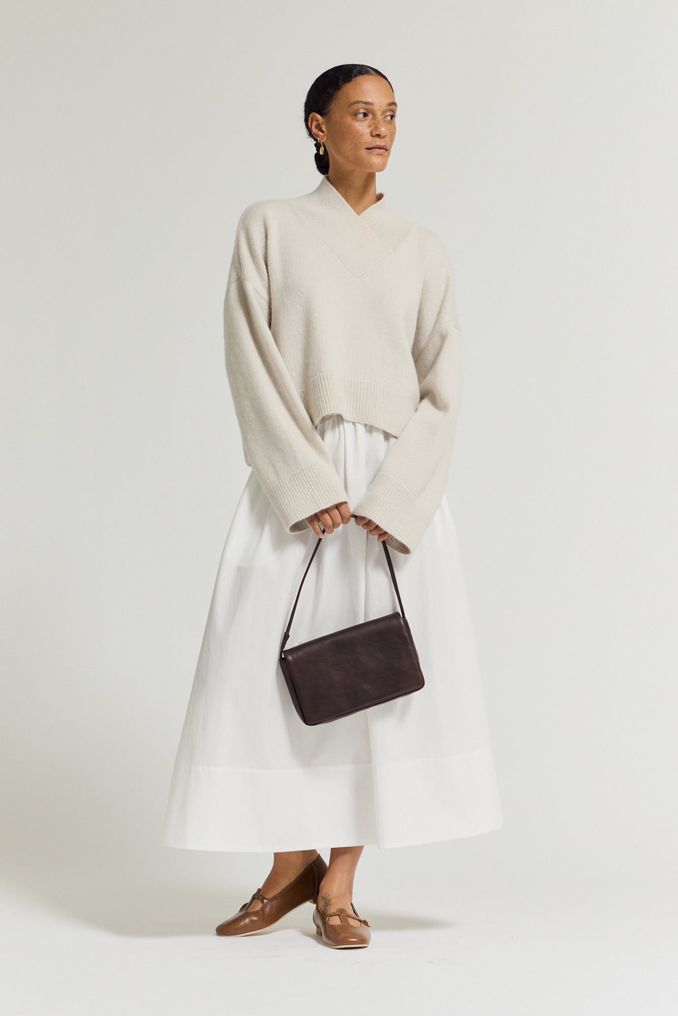 Overlap Turtleneck Sweater