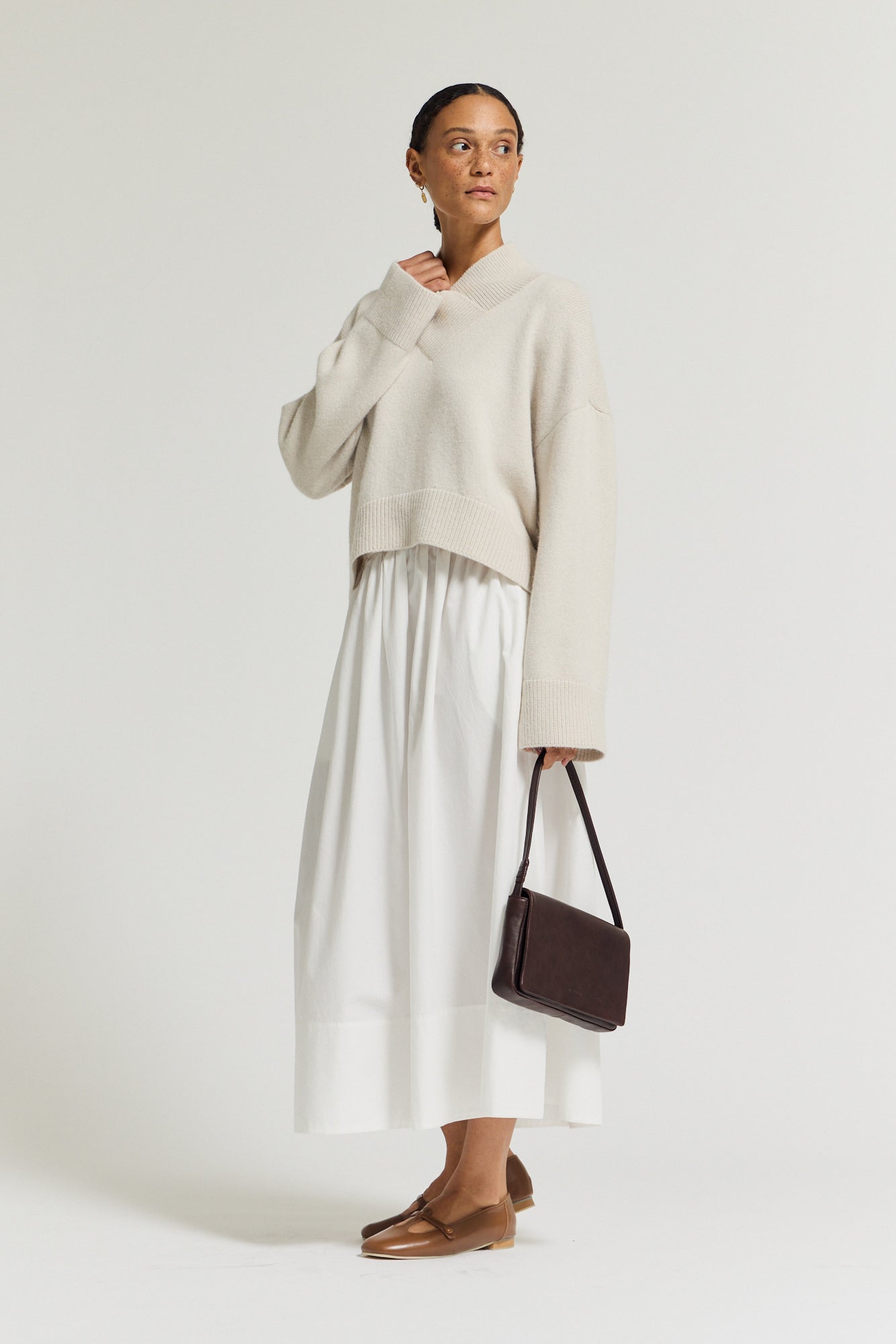 Overlap Turtleneck Sweater