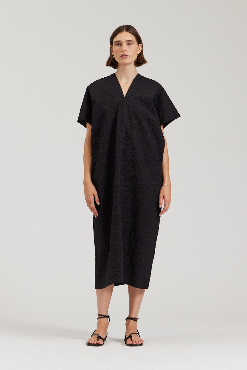 Boxy Textured Cotton Dress