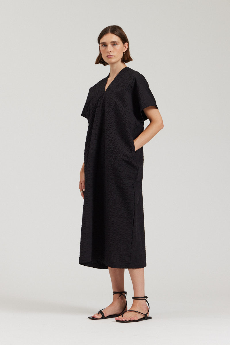 Boxy Textured Cotton Dress