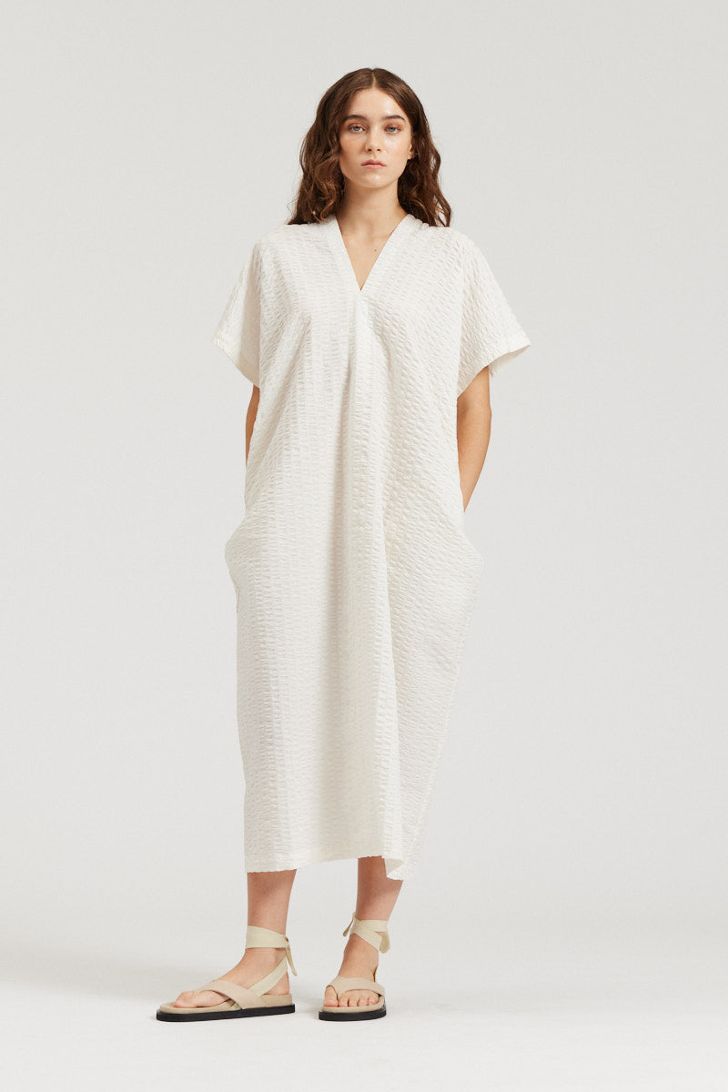 Boxy Textured Cotton Dress