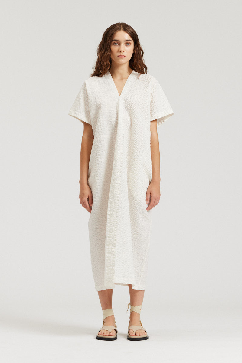 Boxy Textured Cotton Dress