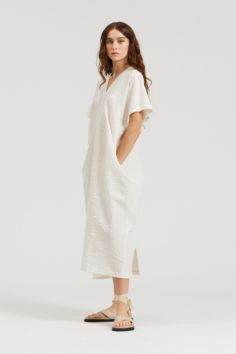 Boxy Textured Cotton Dress