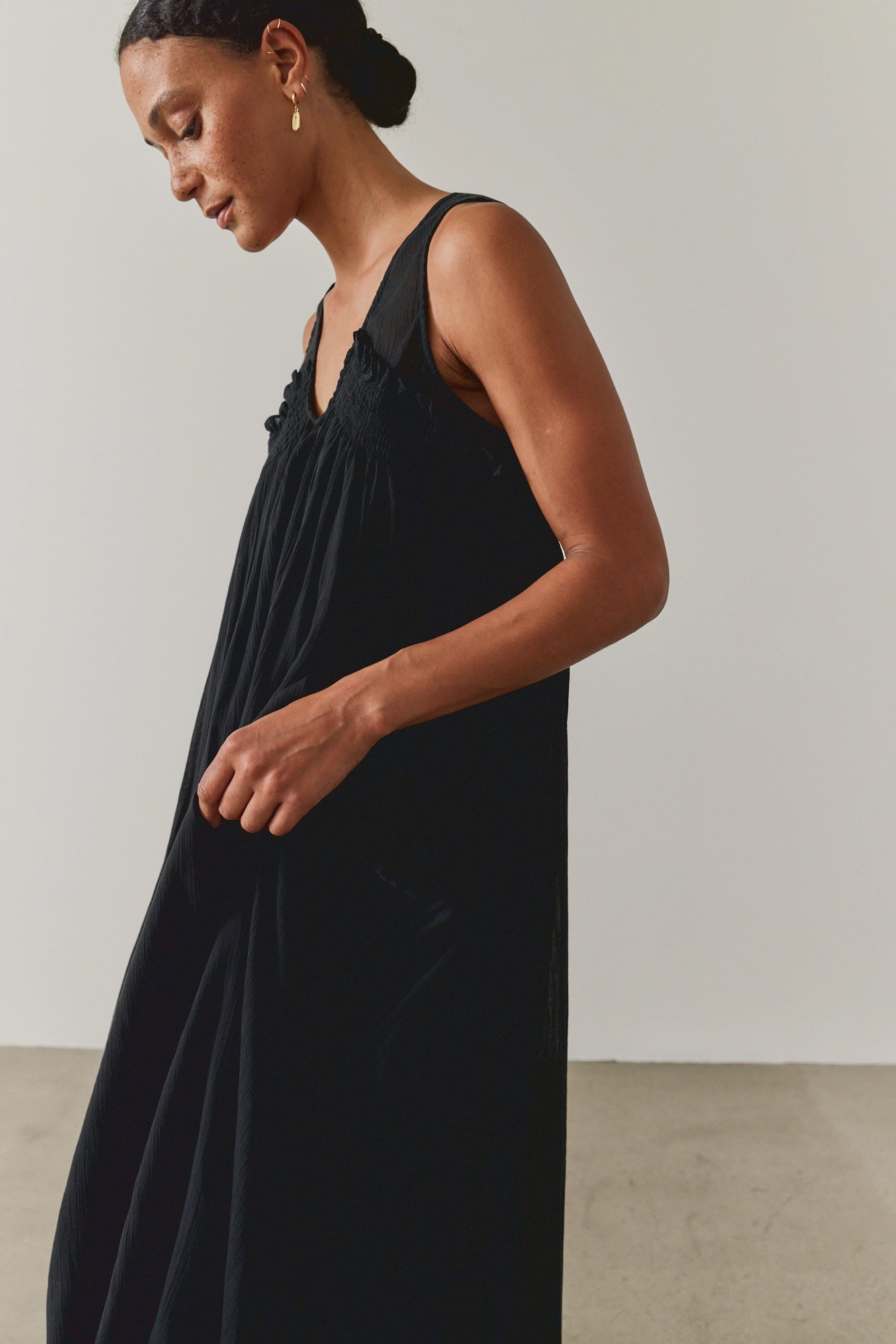 Textured Cotton Maxi Dress