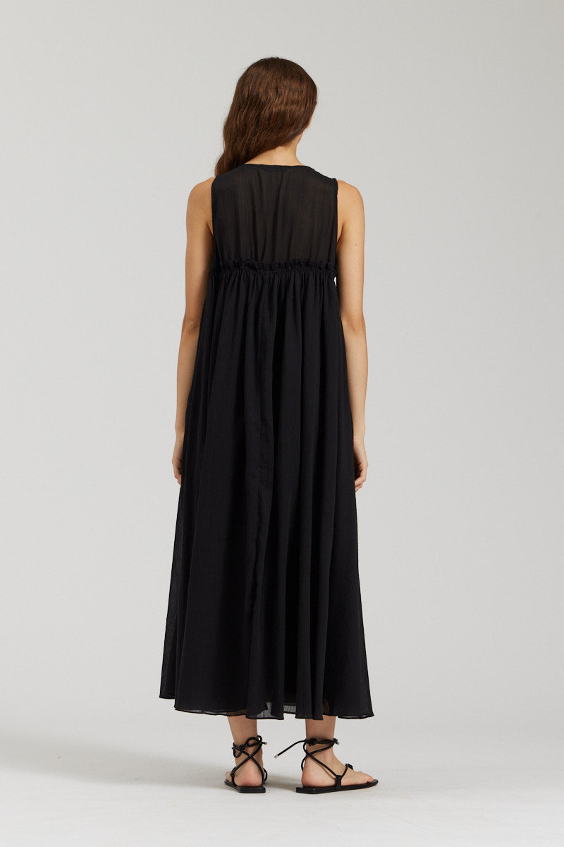 Textured Cotton Maxi Dress