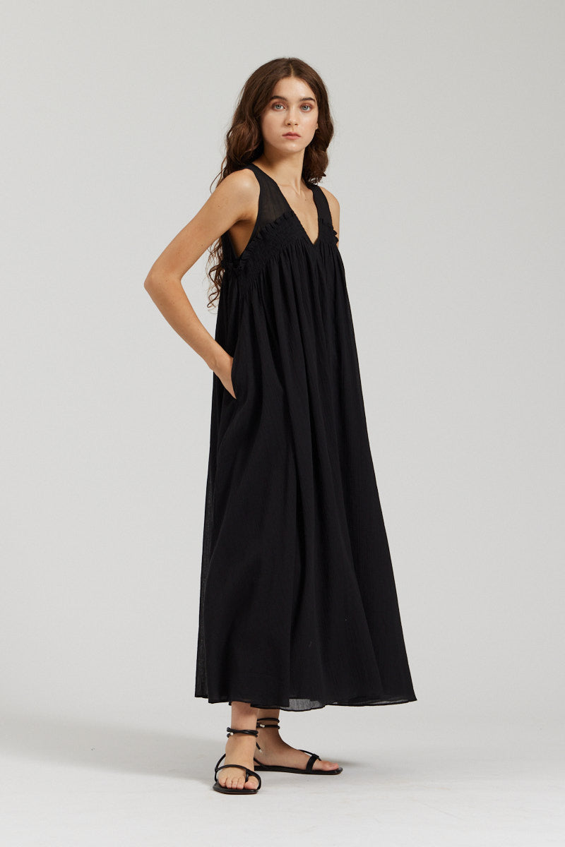 Textured Cotton Maxi Dress