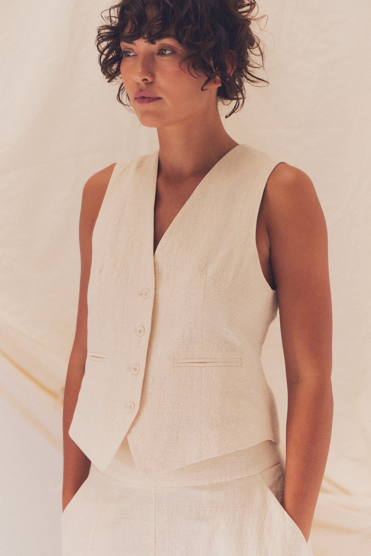 Cotton Linen Vest