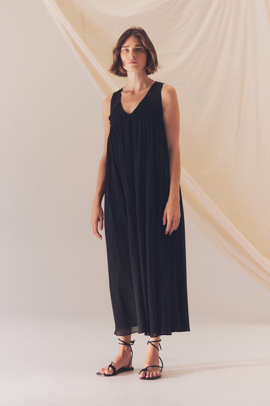 Textured Cotton Maxi Dress