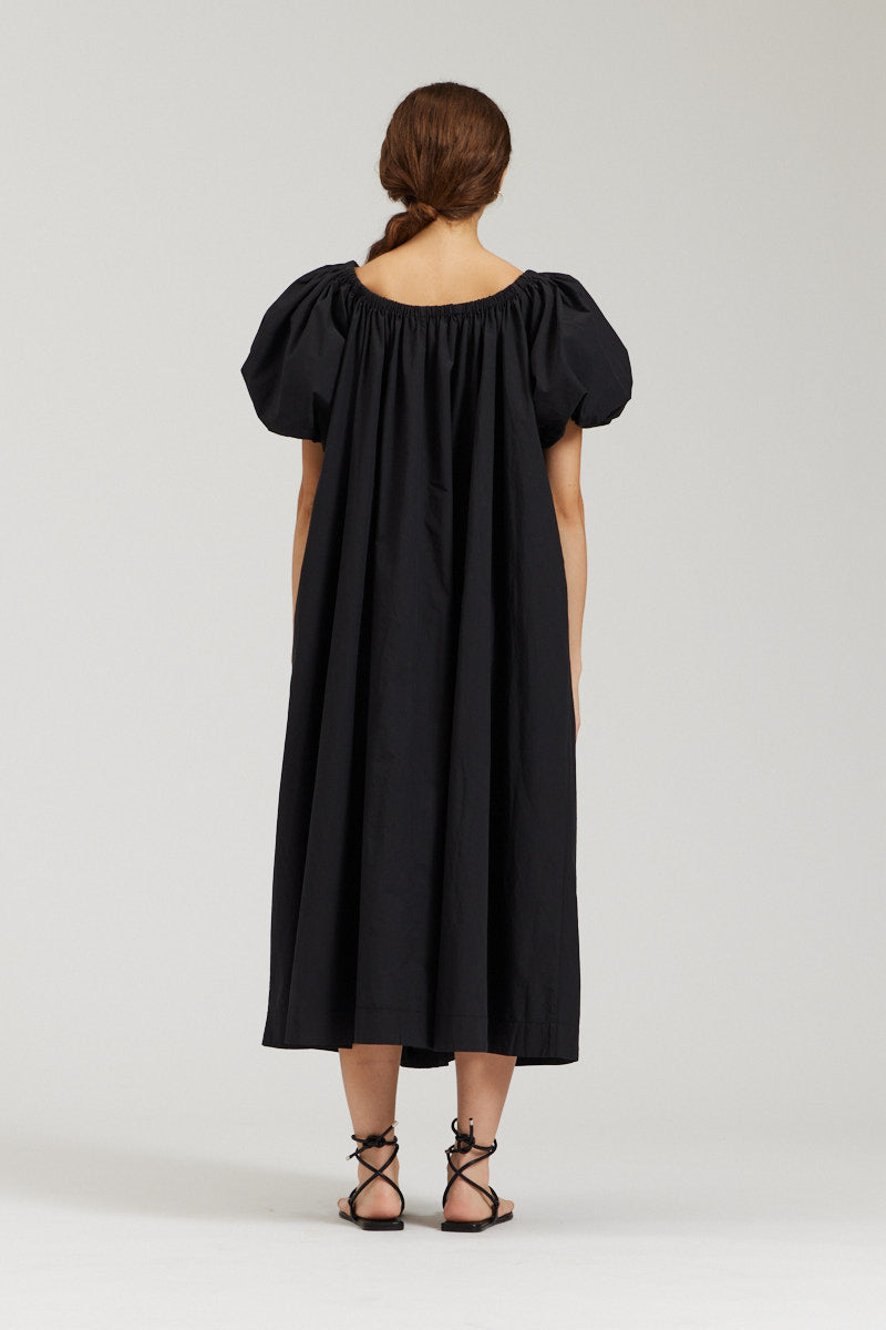 Bubble Sleeve Cotton Dress