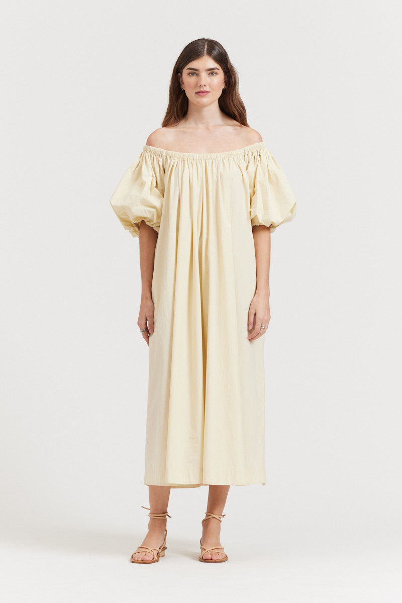 Bubble Sleeve Cotton Dress