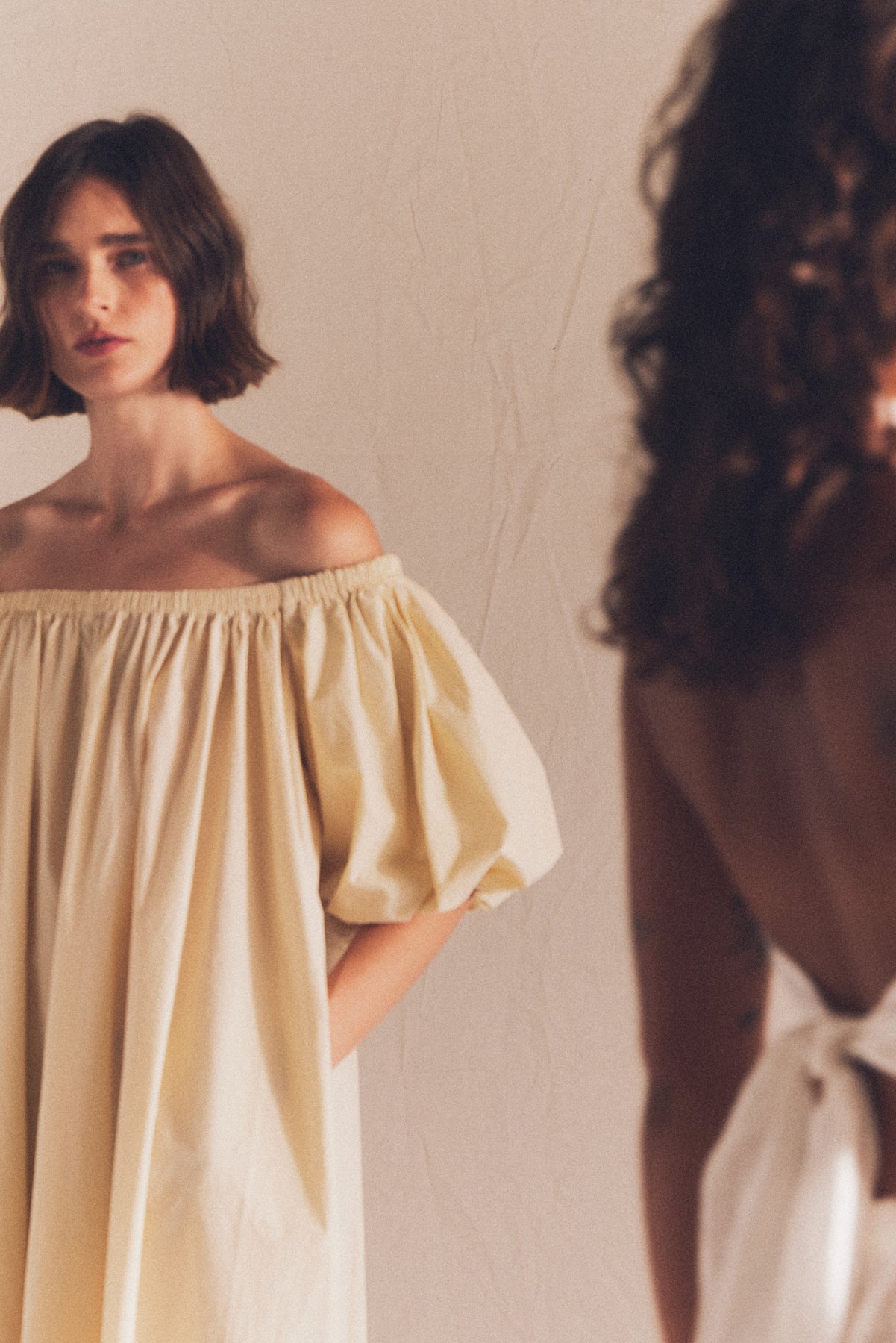 Bubble Sleeve Cotton Dress