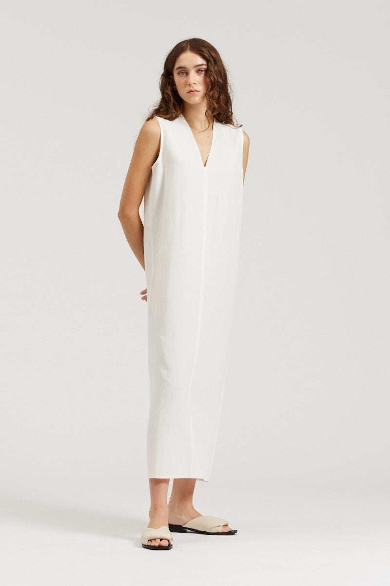 Linen Blend Shift Dress