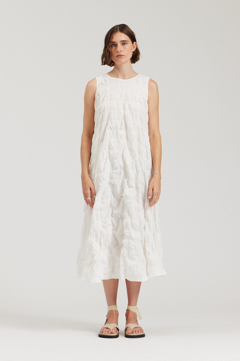 Textured Cotton Tank Dress