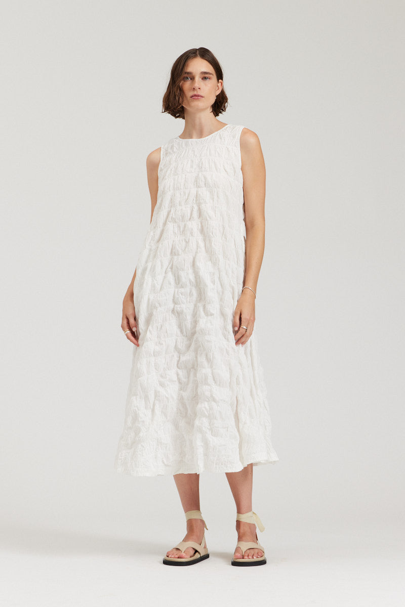 Textured Cotton Tank Dress