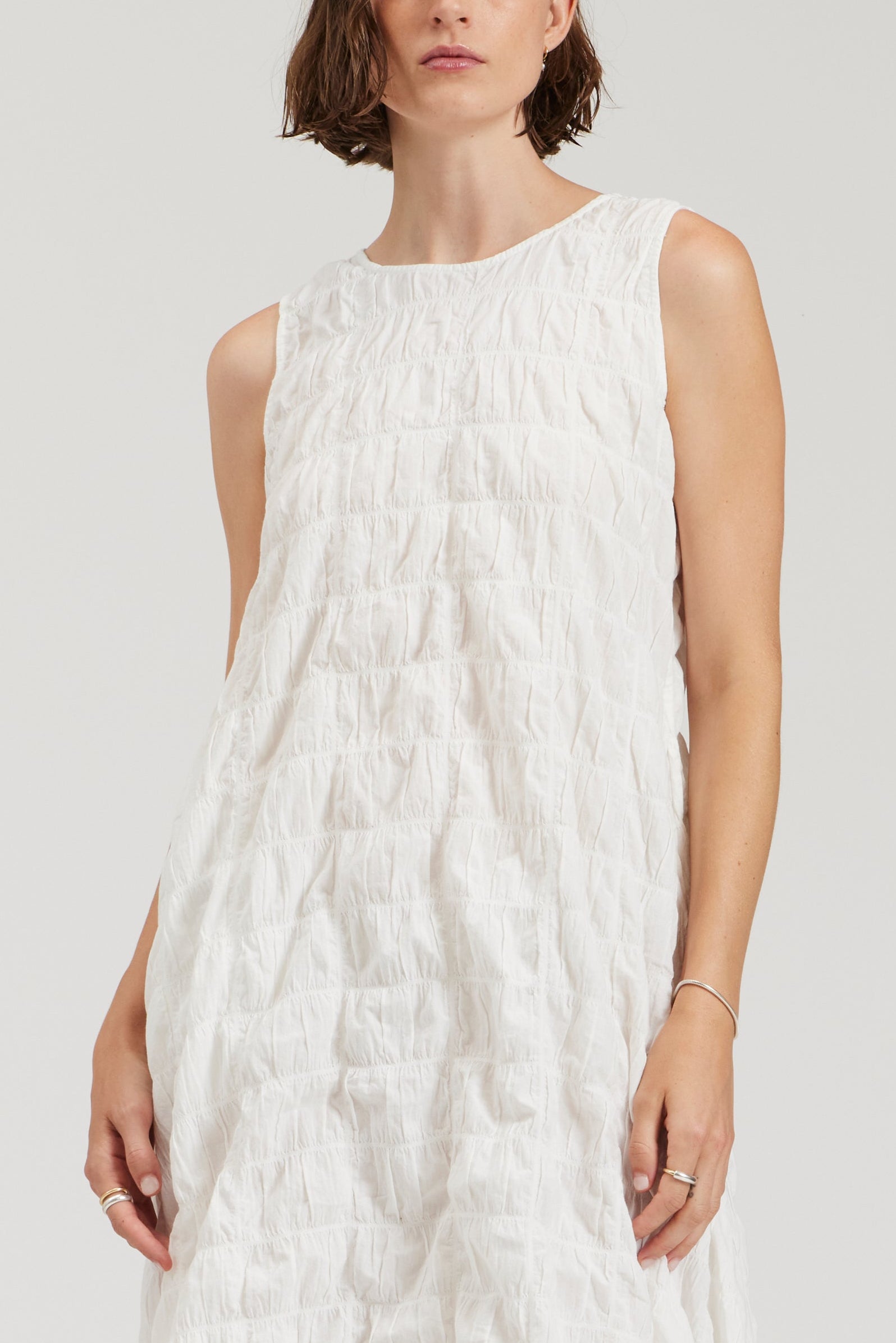 Textured Cotton Tank Dress