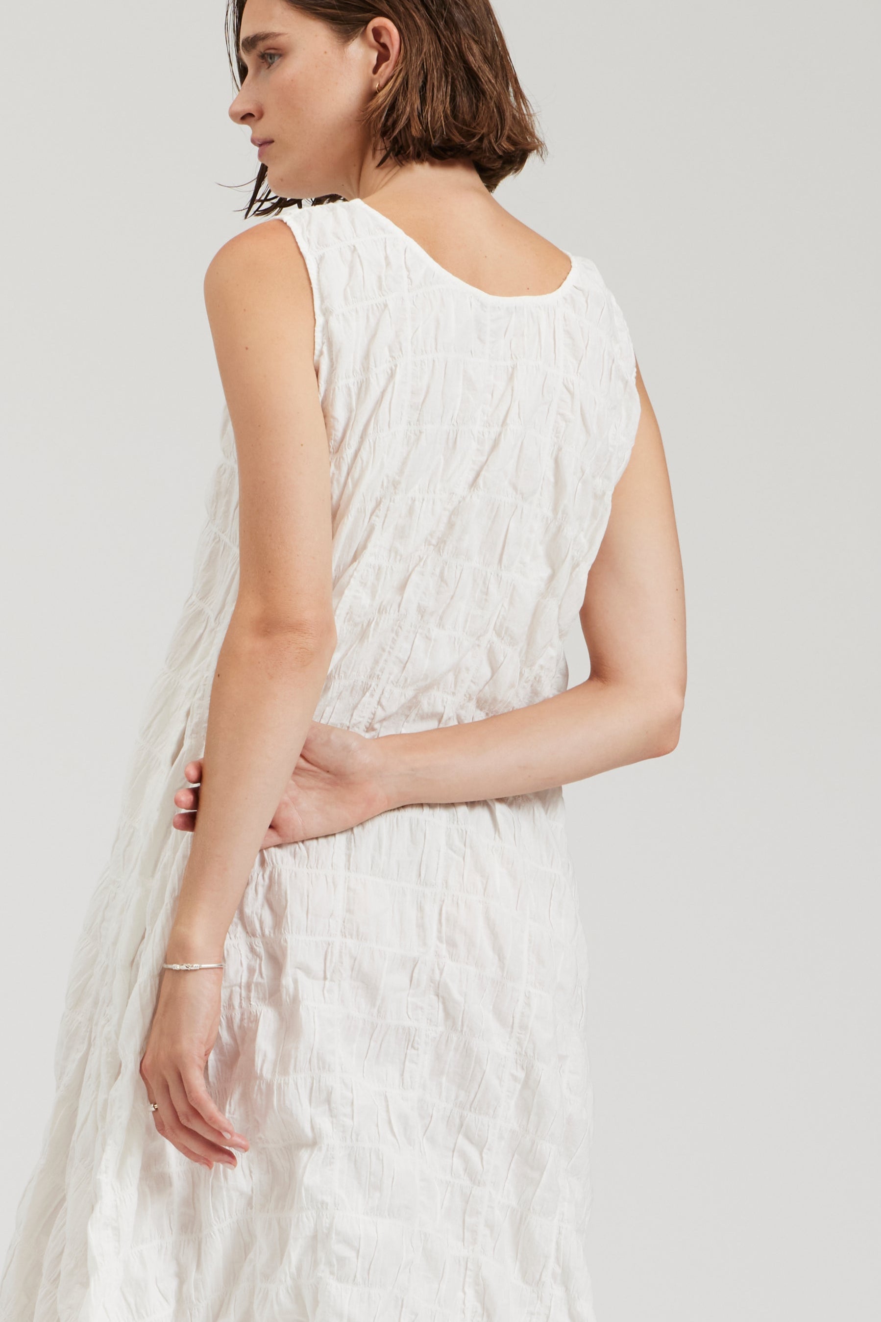 Textured Cotton Tank Dress
