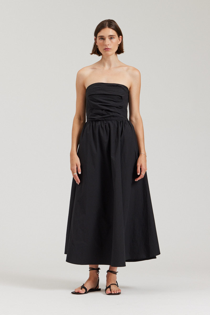 Strapless Poplin Dress