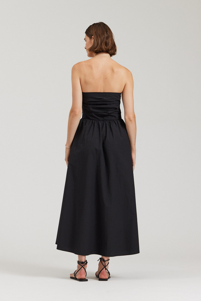 Strapless Poplin Dress