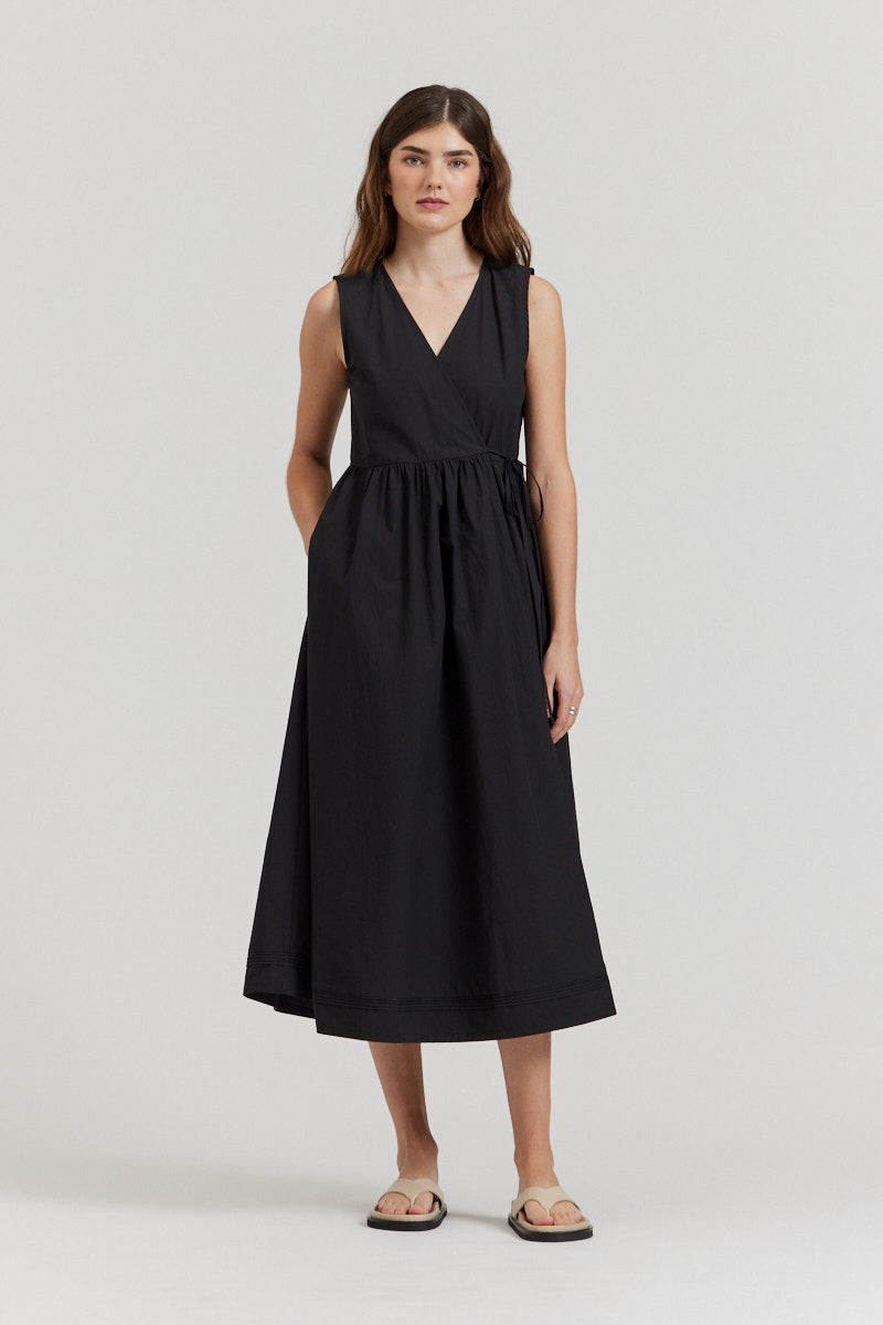 Poplin Wrap Dress