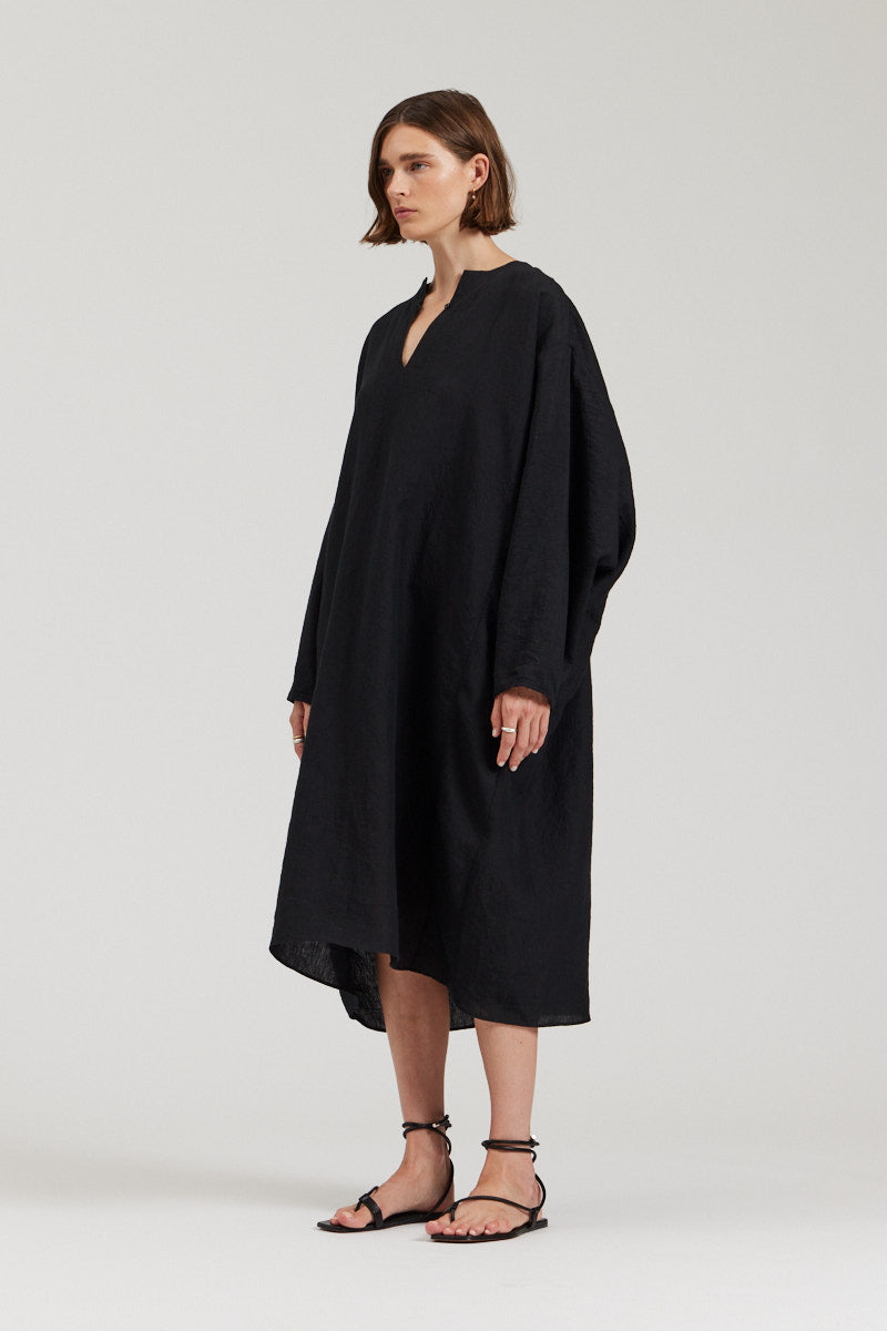 Loose Linen Midi Dress
