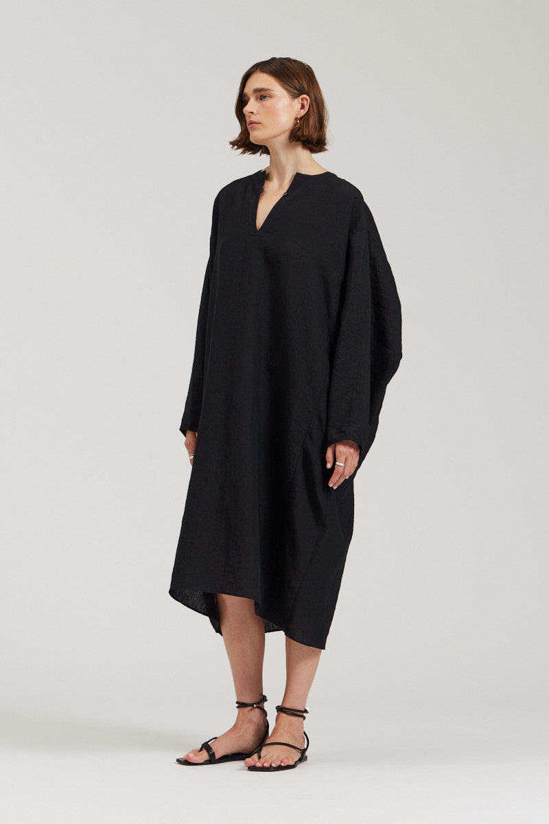 Loose Linen Midi Dress