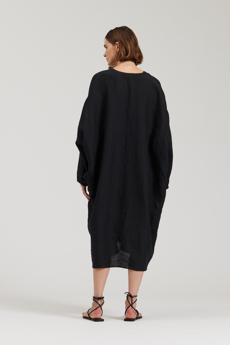 Loose Linen Midi Dress