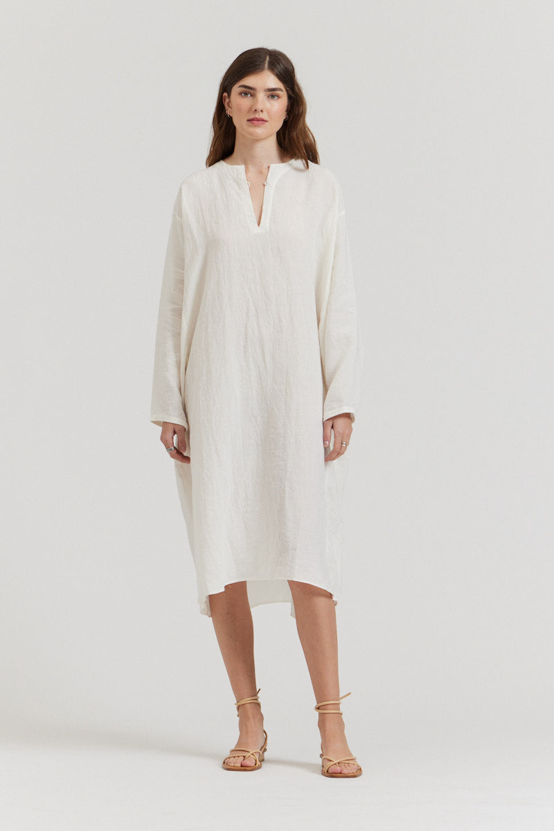 Loose Linen Midi Dress