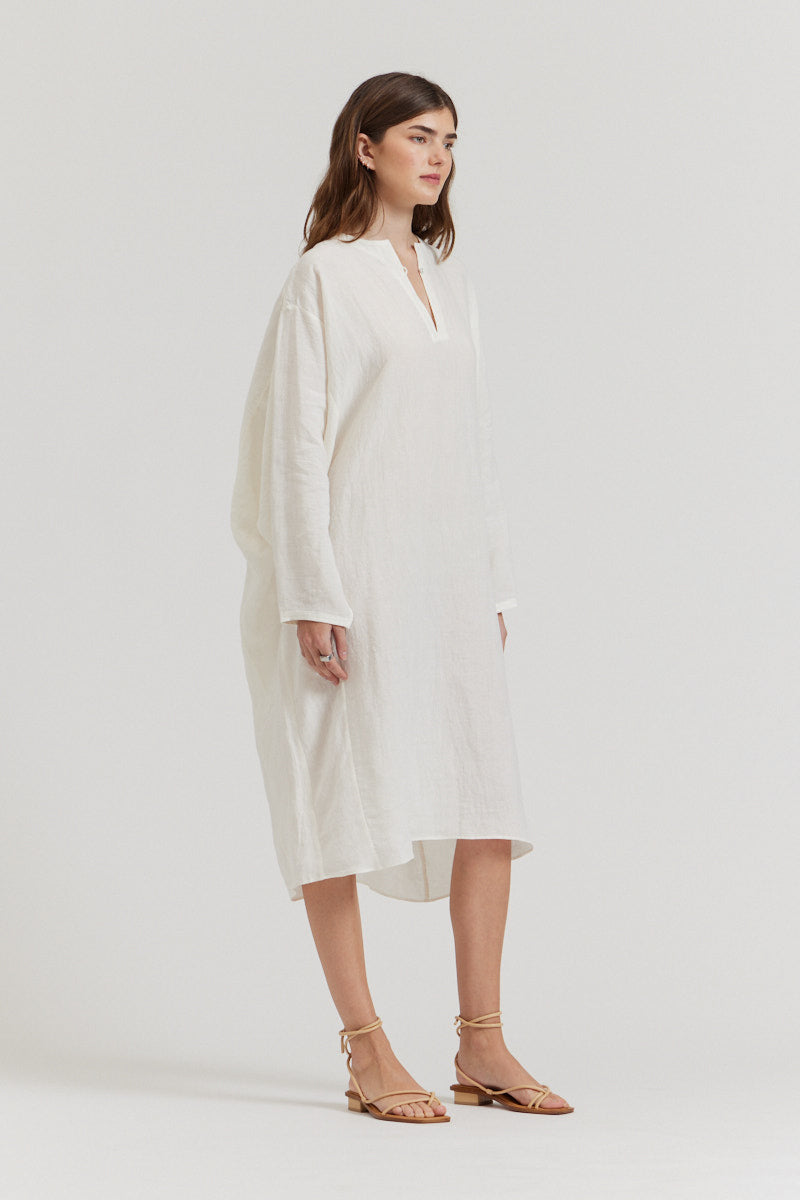 Loose Linen Midi Dress
