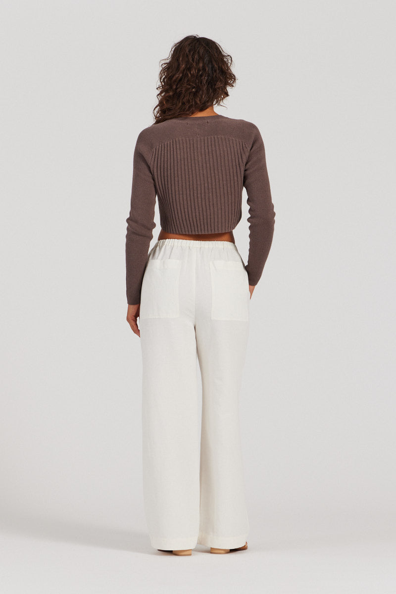 Cropped Rib Cardigan