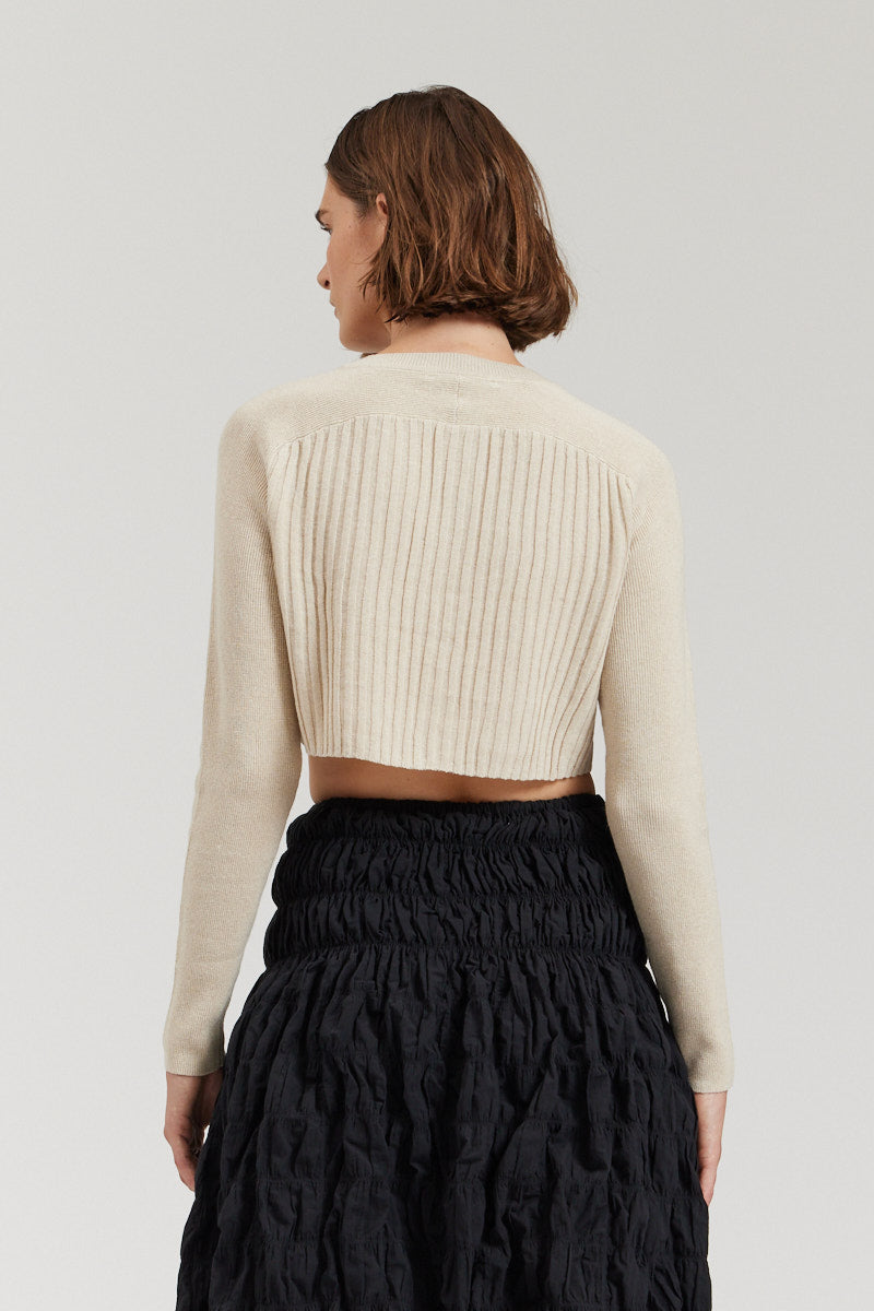 Cropped Rib Cardigan
