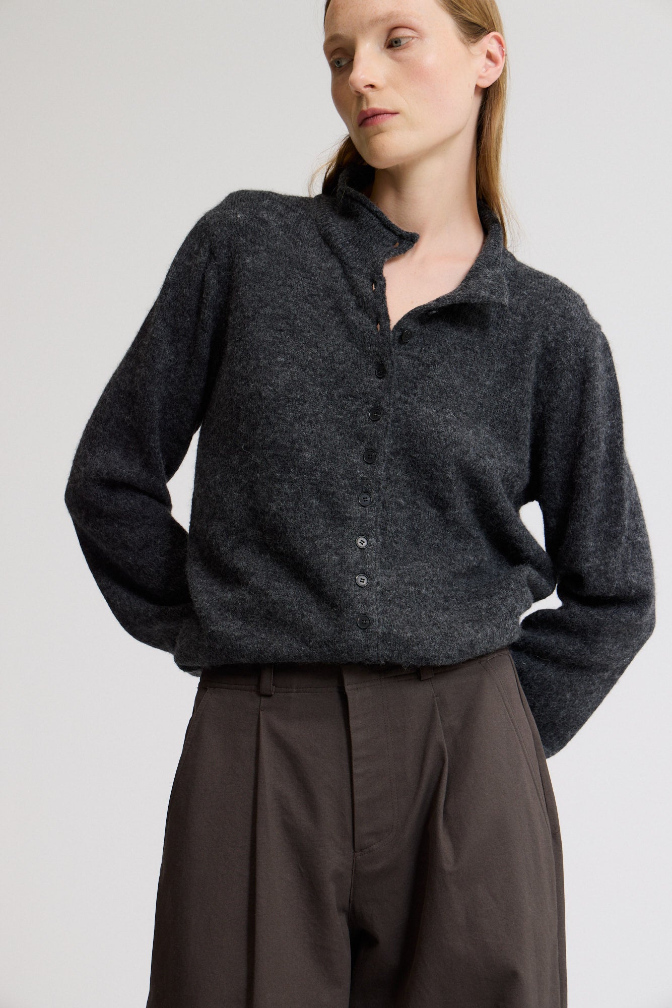 Funnel Neck Cardigan