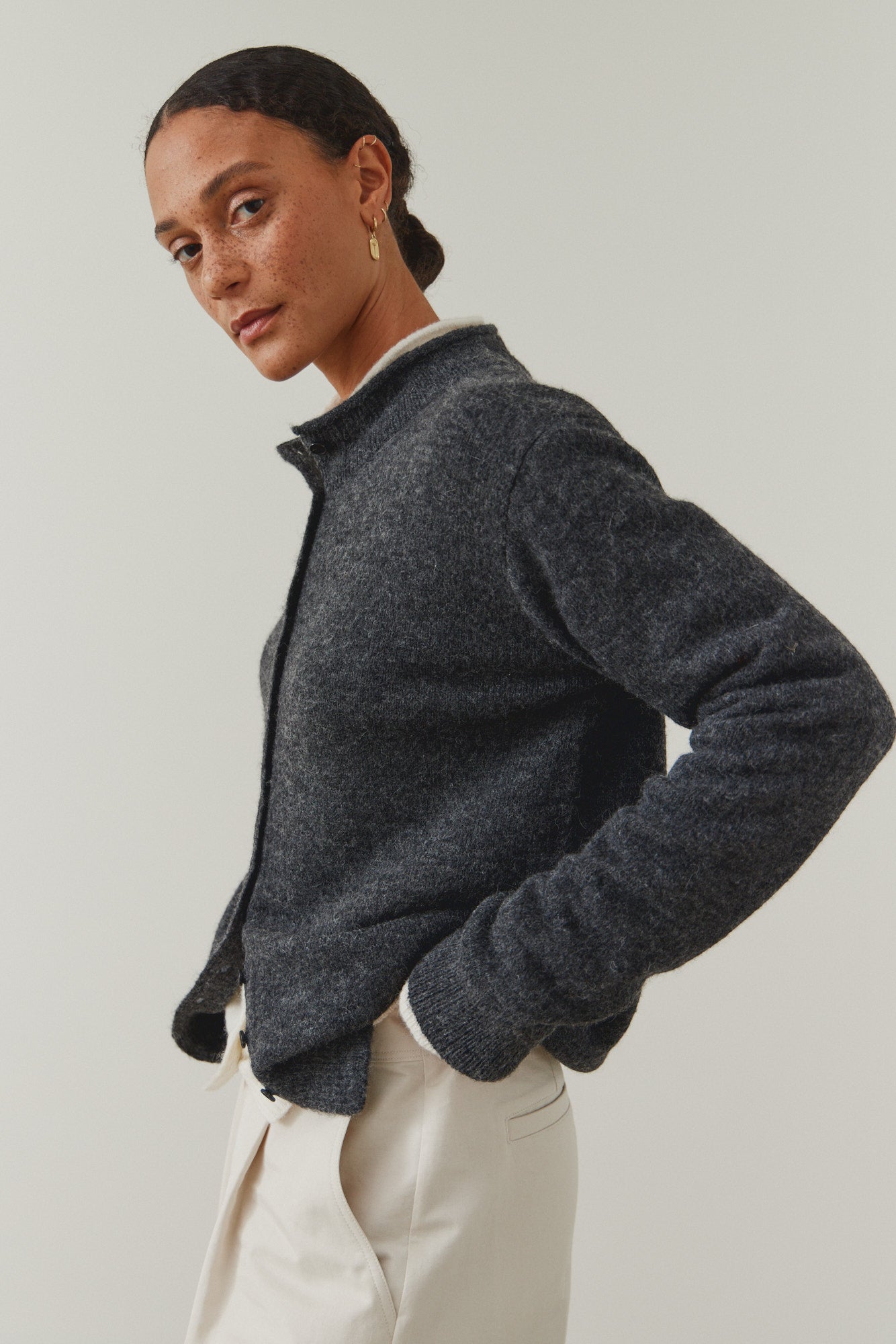 Funnel Neck Cardigan