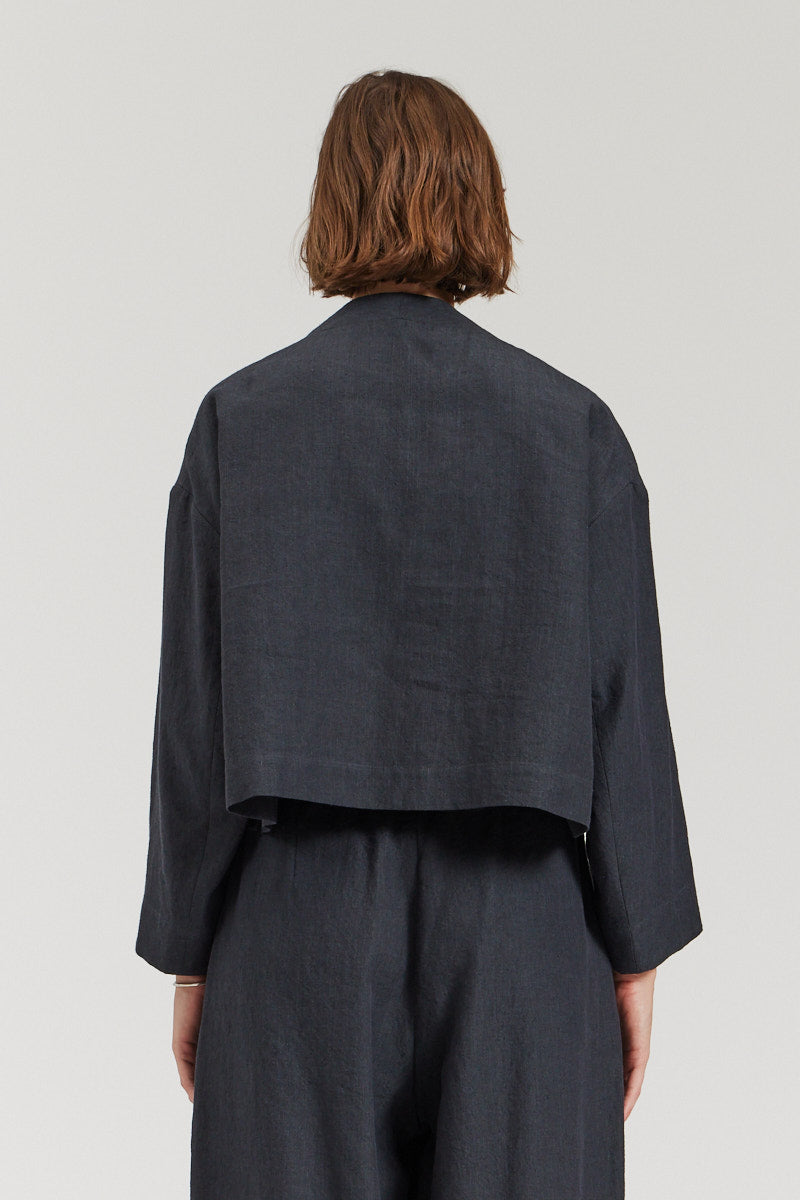 Collarless Cropped Blazer