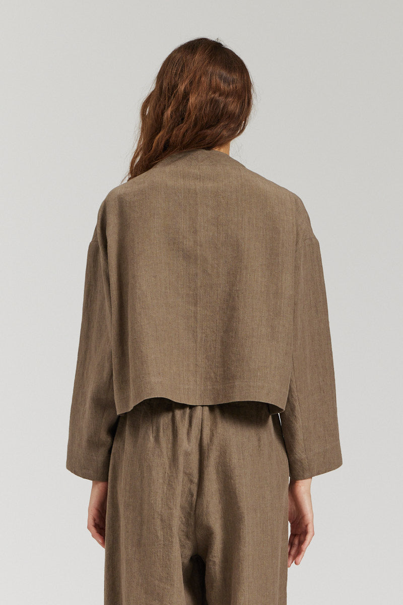 Collarless Cropped Blazer