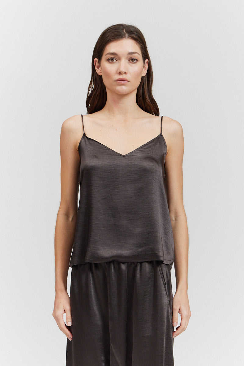 Bias Satin Raw Edge Tank