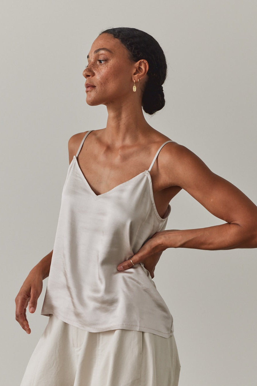 Bias Satin Raw Edge Tank