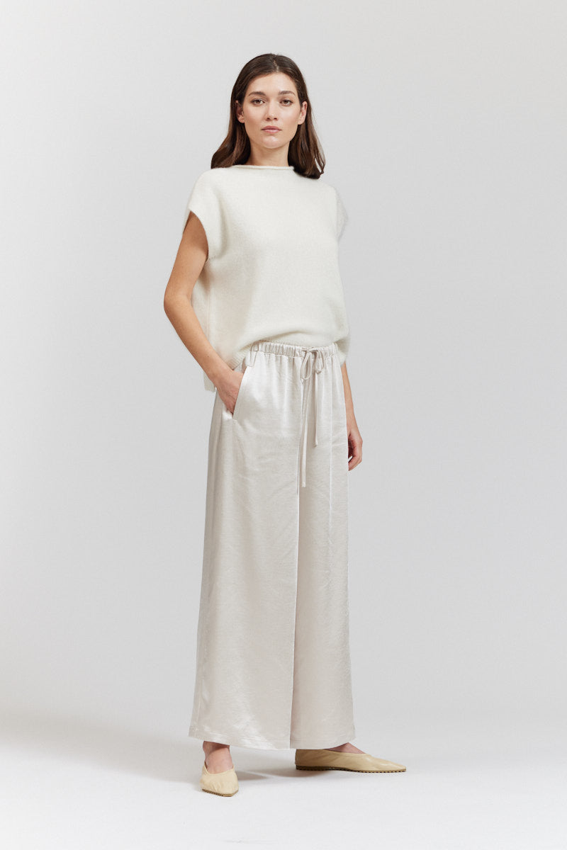 Wide Leg Satin Pants