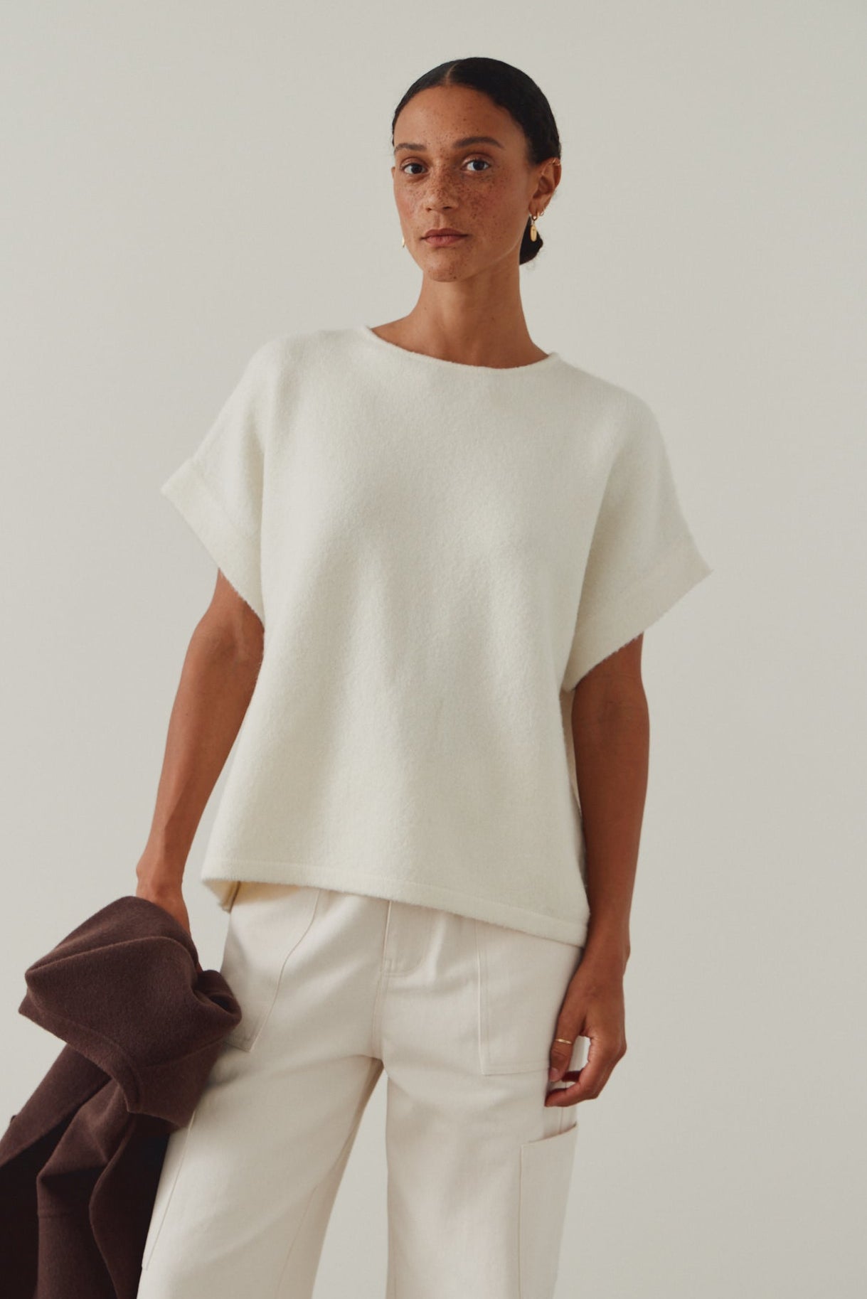 반팔 스웨터 탑