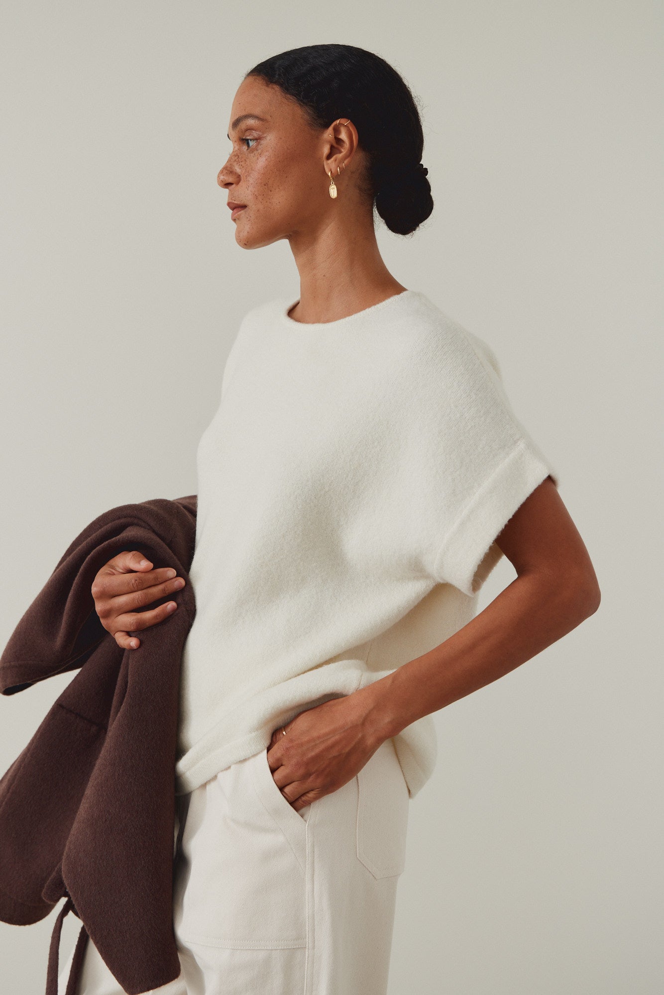 반팔 스웨터 탑