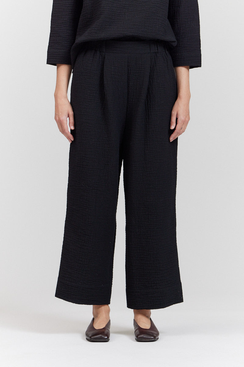 Textured Cotton Lantern Pant