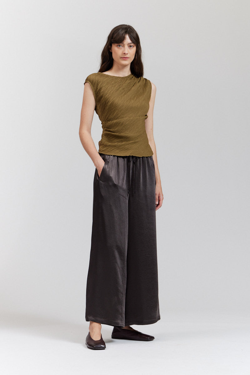 Wide Leg Satin Pants