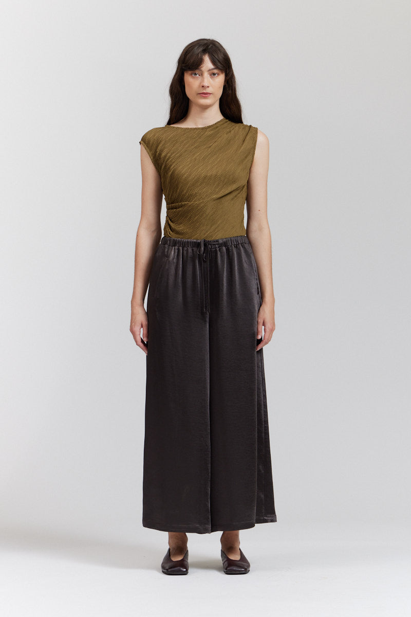 Wide Leg Satin Pants