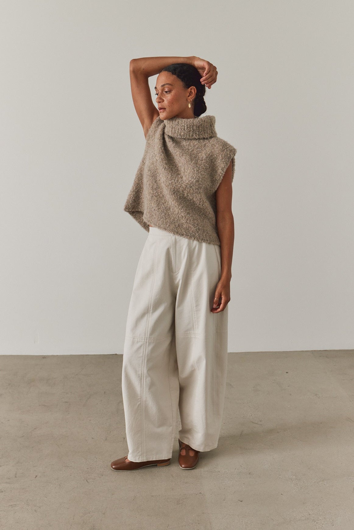 Textured Turtleneck Shell