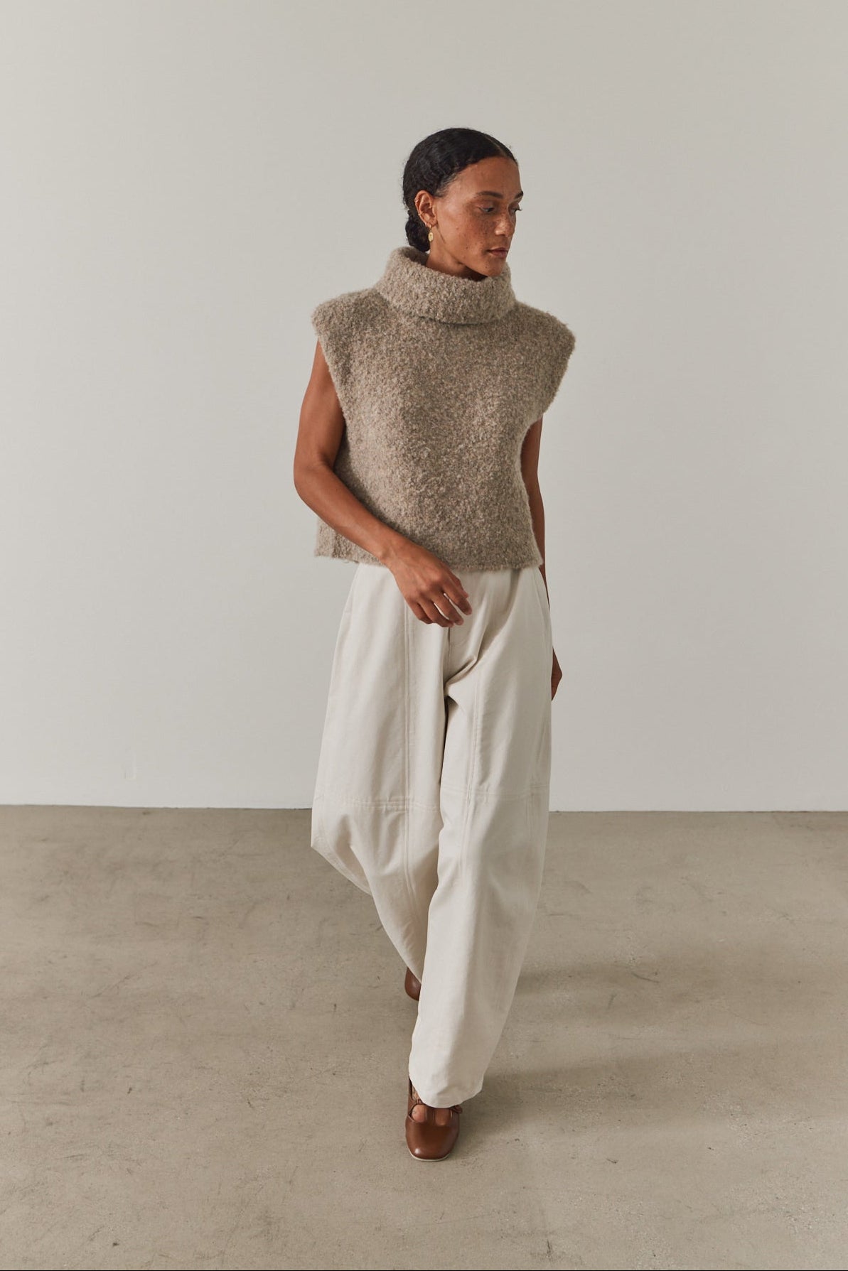 Textured Turtleneck Shell