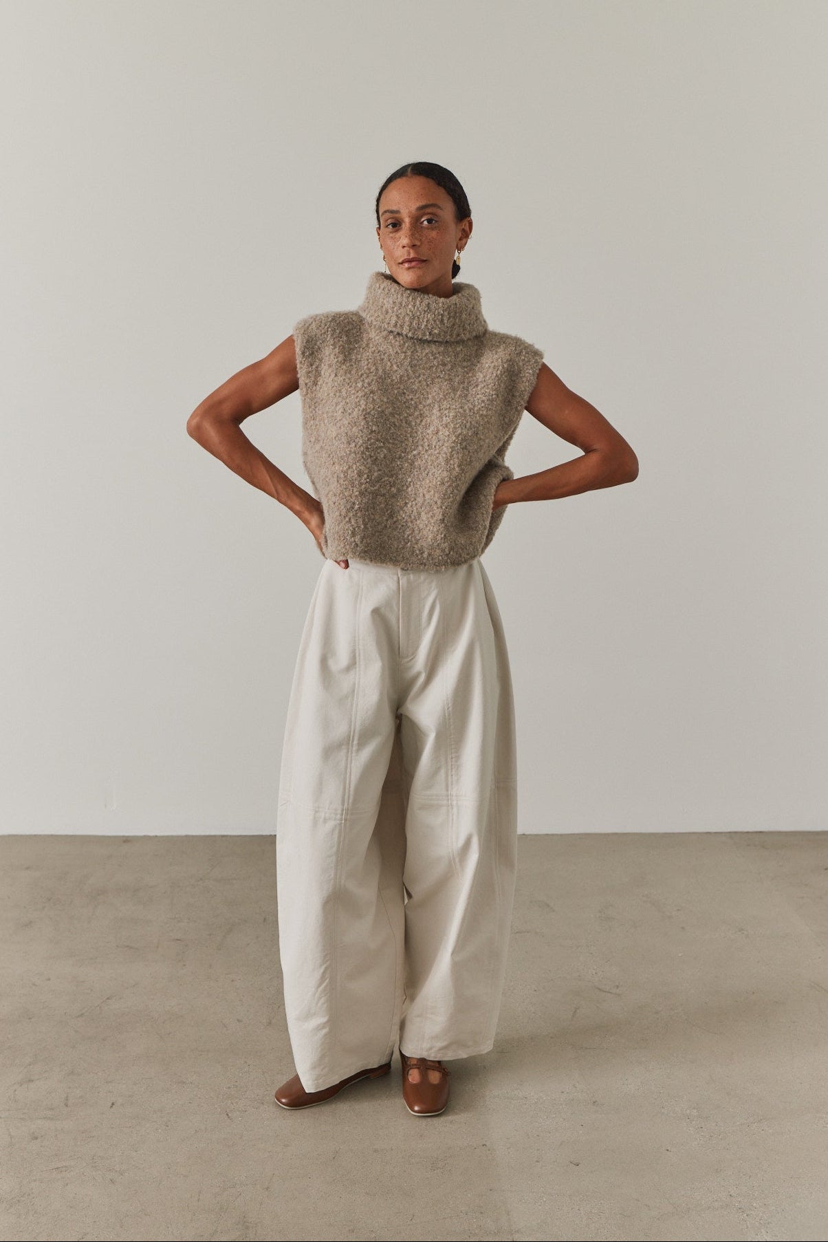 Textured Turtleneck Shell