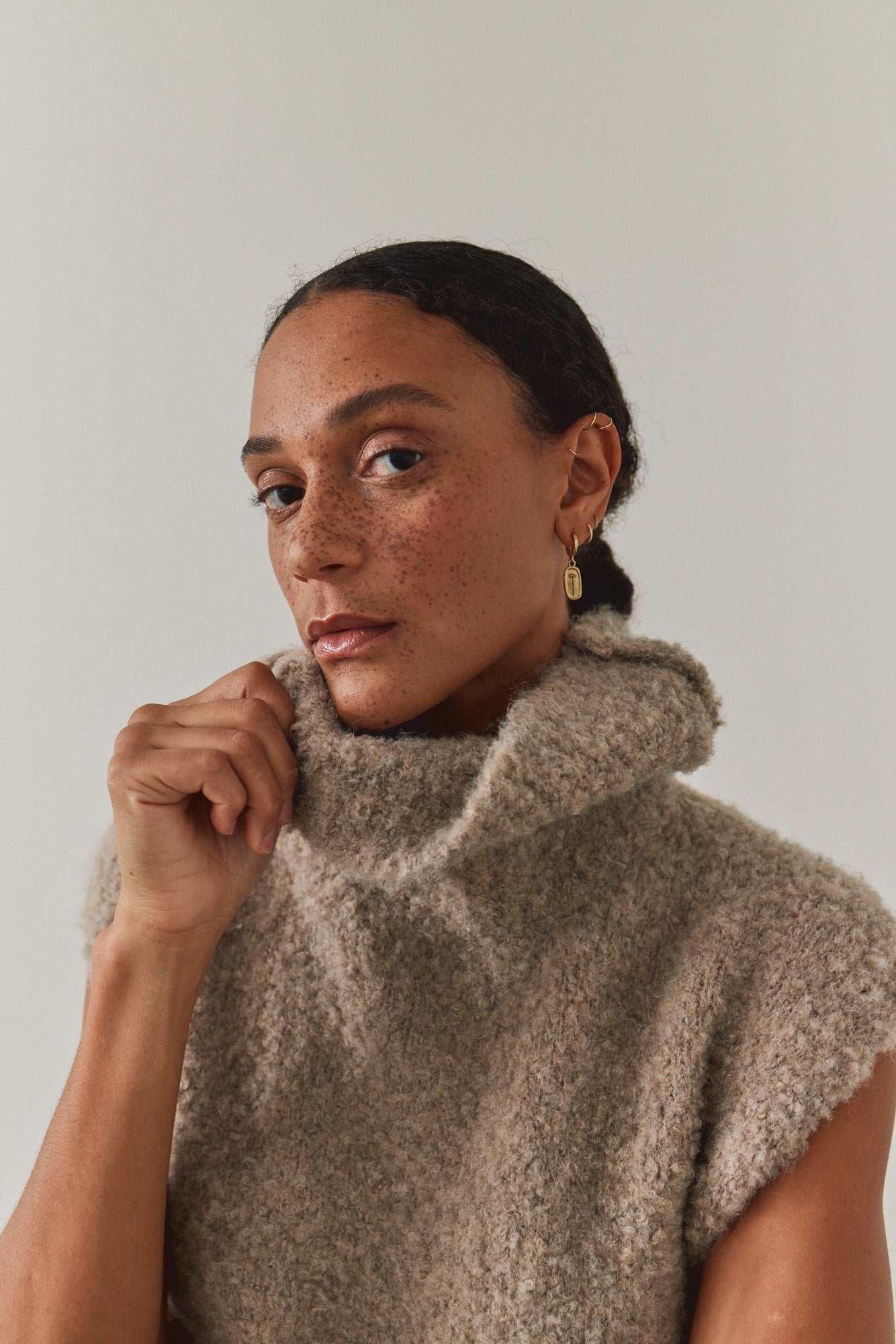 Textured Turtleneck Shell