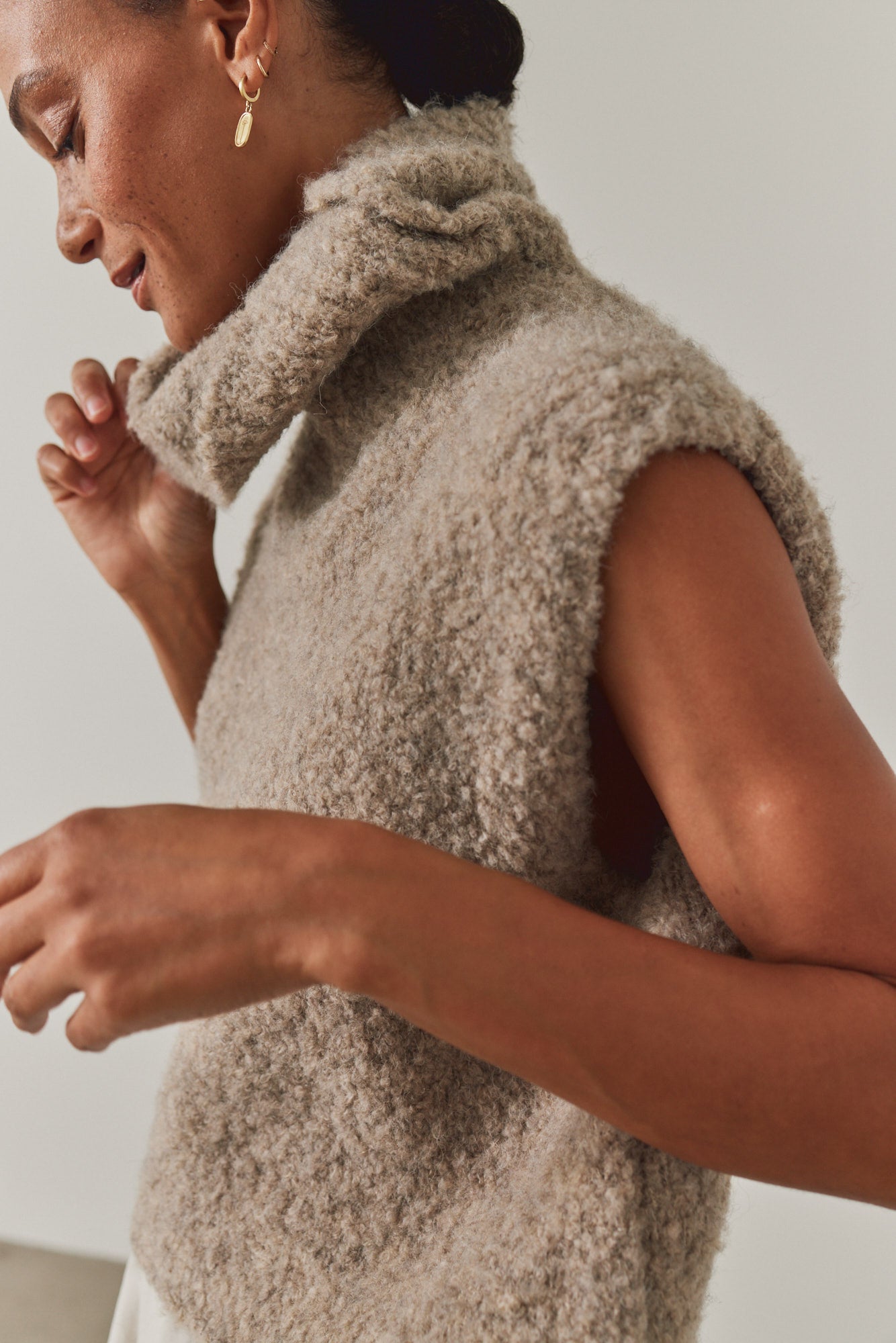 Textured Turtleneck Shell