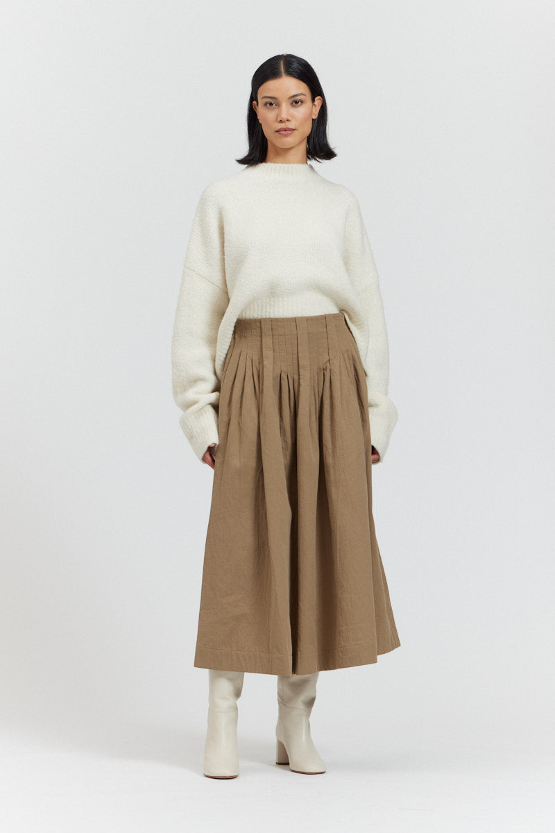 Pleated Midi Skirt